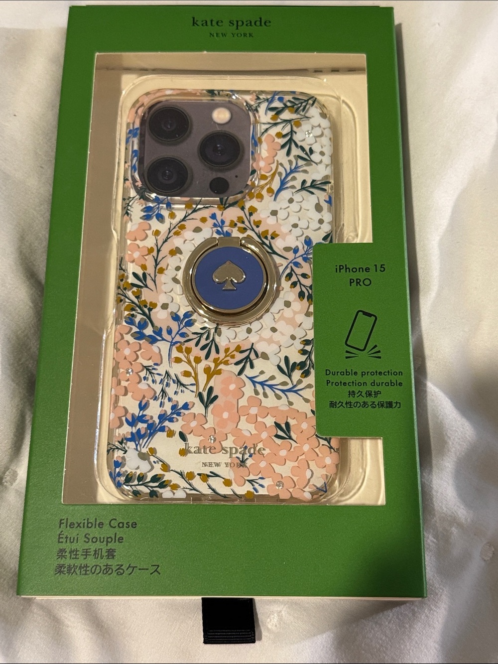 Kate Spade New York Floral Ring Stand iPhone 15 Pro Case
